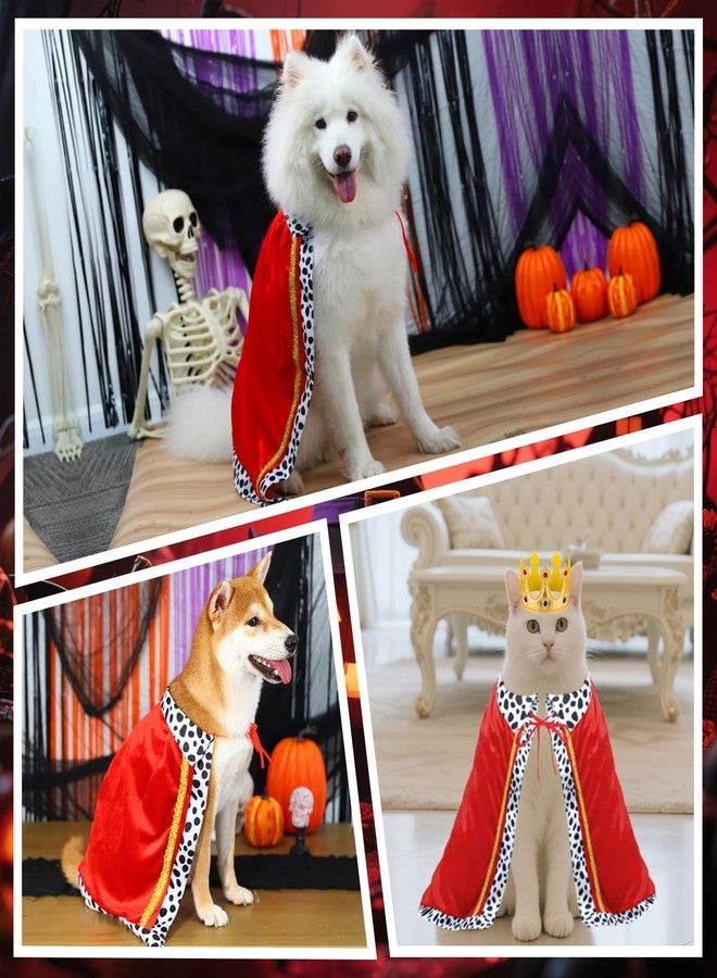 Bolake Large Dog Halloween Costumes Dog King Costumes Cape Crown for Medium Dogs Funny King Prince Halloween Cosplay Costume for Large Medium Small Dogs Cats - Image 5